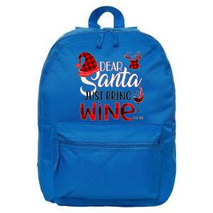 Dear Santa Just Bring Wine Please Funny Christmas Meaningful Gift 16 in Basic Backpack