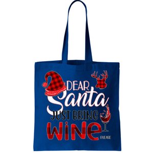 Dear Santa Just Bring Wine Please Funny Christmas Meaningful Gift Tote Bag