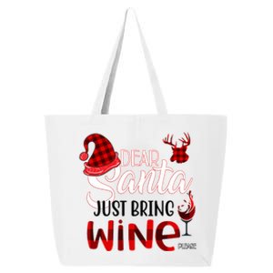 Dear Santa Just Bring Wine Please Funny Christmas Meaningful Gift 25L Jumbo Tote