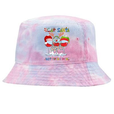 Dear Santa Just Bring Wine Cute Gift Tie-Dyed Bucket Hat