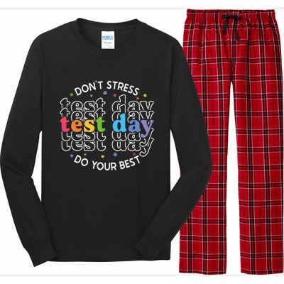 Don't Stress Just Do Your Best Funny Test Day Teacher Long Sleeve Pajama Set