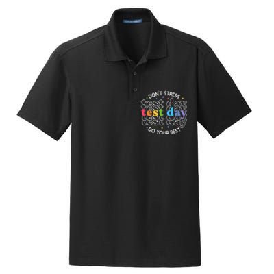 Don't Stress Just Do Your Best Funny Test Day Teacher Dry Zone Grid Polo