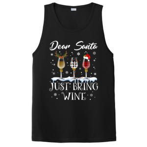 Dear Santa Just Bring Wine Glasses Christmas Pajama Costume Cool Gift PosiCharge Competitor Tank