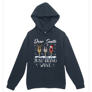 Dear Santa Just Bring Wine Glasses Christmas Pajama Costume Cool Gift Urban Pullover Hoodie