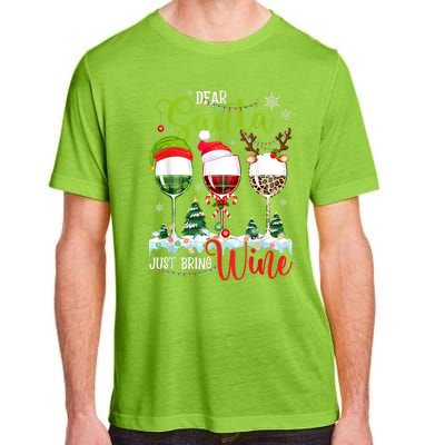 Dear Santa Just Bring Wine Reindeer Dasher Dancer Prancer Gift Adult ChromaSoft Performance T-Shirt