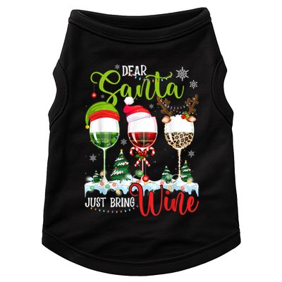 Dear Santa Just Bring Wine Reindeer Dasher Dancer Prancer Gift Doggie Tank