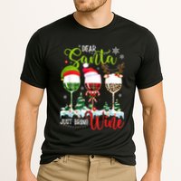 Dear Santa Just Bring Wine Reindeer Dasher Dancer Prancer Gift Cooling Performance Crew T-Shirt