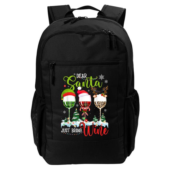 Dear Santa Just Bring Wine Reindeer Dasher Dancer Prancer Gift Backpack