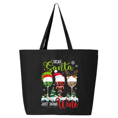 Dear Santa Just Bring Wine Reindeer Dasher Dancer Prancer Gift 25L Jumbo Tote