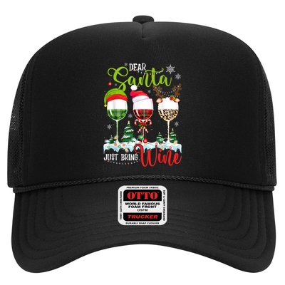 Dear Santa Just Bring Wine Reindeer Dasher Dancer Prancer Gift Trucker Hat