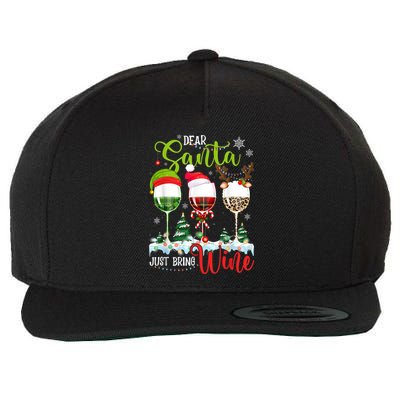 Dear Santa Just Bring Wine Reindeer Dasher Dancer Prancer Gift Wool Snapback Cap
