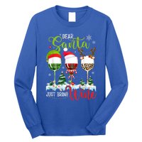 Dear Santa Just Bring Wine Reindeer Dasher Dancer Prancer Gift Long Sleeve Shirt