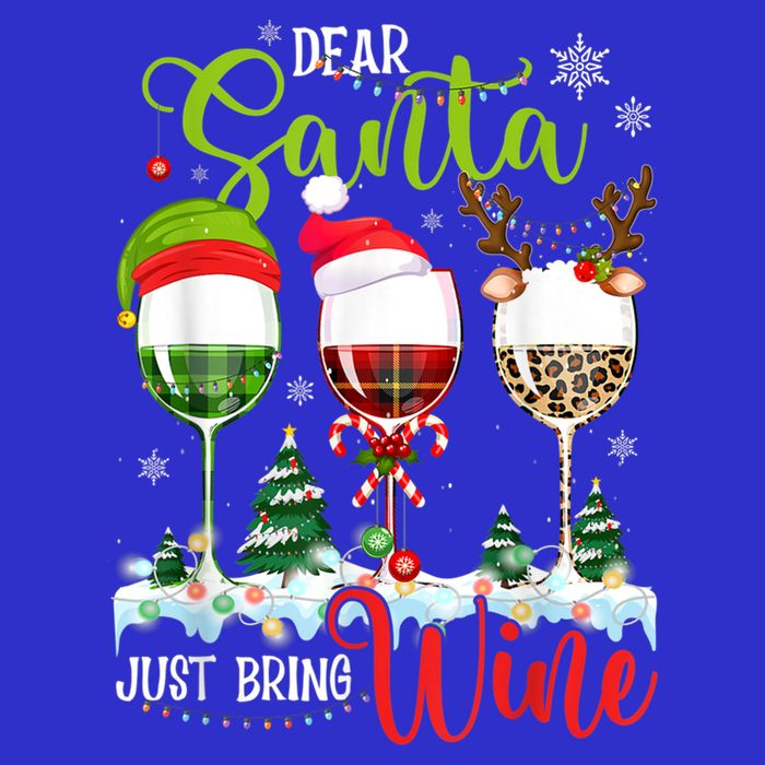 Dear Santa Just Bring Wine Reindeer Dasher Dancer Prancer Gift Button