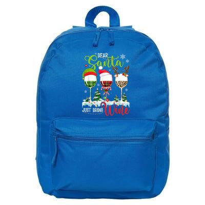 Dear Santa Just Bring Wine Reindeer Dasher Dancer Prancer Gift 16 in Basic Backpack