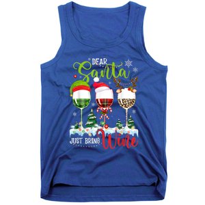 Dear Santa Just Bring Wine Reindeer Dasher Dancer Prancer Gift Tank Top