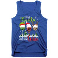 Dear Santa Just Bring Wine Reindeer Dasher Dancer Prancer Gift Tank Top