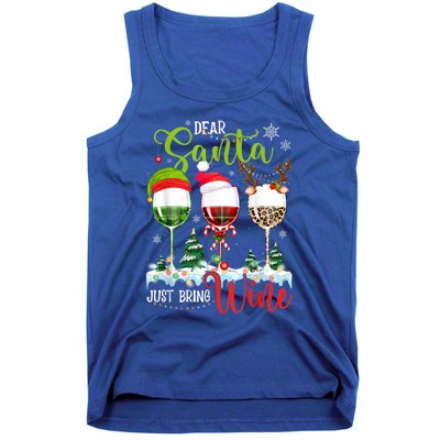 Dear Santa Just Bring Wine Reindeer Dasher Dancer Prancer Gift Tank Top