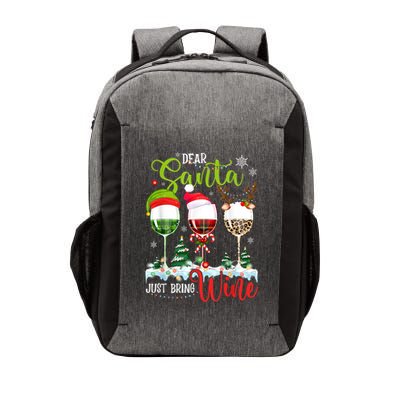 Dear Santa Just Bring Wine Reindeer Dasher Dancer Prancer Gift Vector Backpack