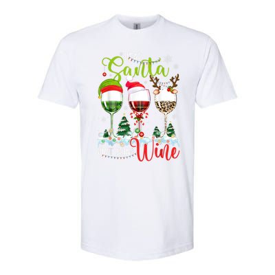 Dear Santa Just Bring Wine Reindeer Dasher Dancer Prancer Gift Softstyle CVC T-Shirt