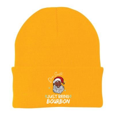 Dear Santa Just Bring Bourbon Funny Black Christmas Santa Gift Knit Cap Winter Beanie