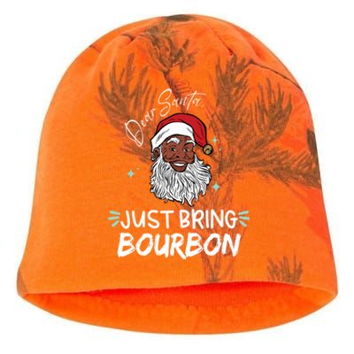 Dear Santa Just Bring Bourbon Funny Black Christmas Santa Gift Kati - Camo Knit Beanie