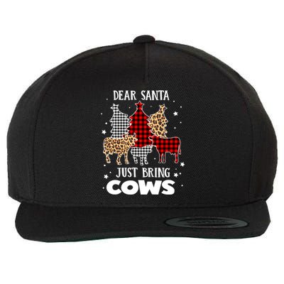 Dear Santa Just Bring Cows Christmas Xmas Funny Cute Gift Wool Snapback Cap