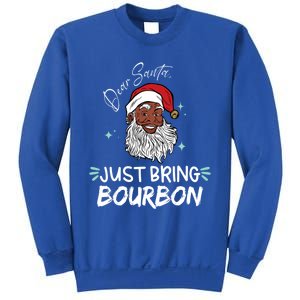 Dear Santa Just Bring Bourbon Funny Black Christmas Santa Gift Sweatshirt