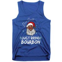 Dear Santa Just Bring Bourbon Funny Black Christmas Santa Gift Tank Top