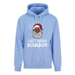 Dear Santa Just Bring Bourbon Funny Black Christmas Santa Gift Unisex Surf Hoodie