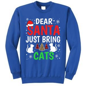 Dear Santa Just Bring Cats Funny Christmas Cat Lover Xmas Cool Gift Tall Sweatshirt