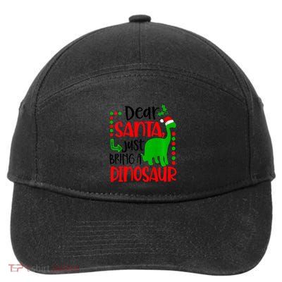 Dear Santa Just Bring A Dinosaur Dino Lover Christmas Xmas 7-Panel Snapback Hat