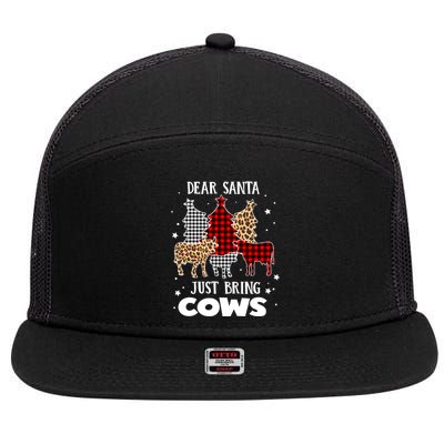 Dear Santa Just Bring Cows Christmas Xmas Funny Meaningful Gift 7 Panel Mesh Trucker Snapback Hat