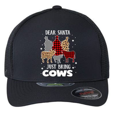 Dear Santa Just Bring Cows Christmas Xmas Funny Meaningful Gift Flexfit Unipanel Trucker Cap