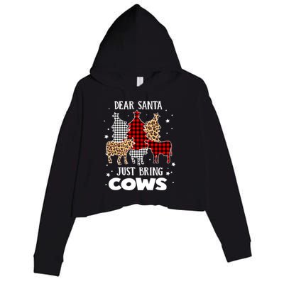 Dear Santa Just Bring Cows Christmas Xmas Funny Meaningful Gift Crop Fleece Hoodie