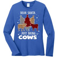 Dear Santa Just Bring Cows Christmas Xmas Funny Meaningful Gift Ladies Long Sleeve Shirt