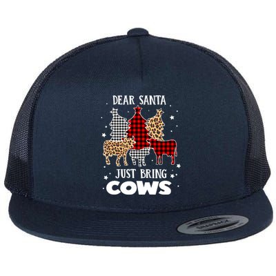 Dear Santa Just Bring Cows Christmas Xmas Funny Meaningful Gift Flat Bill Trucker Hat