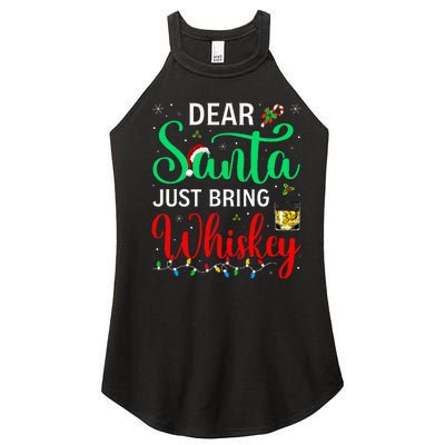 Dear Santa Just Bring Whiskey Xmas Pajamas Women’s Perfect Tri Rocker Tank