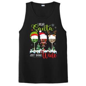 Dear Santa Just Bring Wine Funny Christmas Wine Glasses PosiCharge Competitor Tank