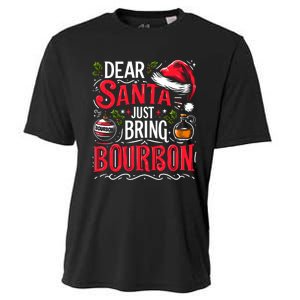 Dear Santa Just Bring Bourbon Christmas Pajamas Cooling Performance Crew T-Shirt