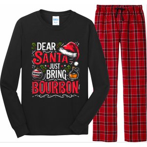 Dear Santa Just Bring Bourbon Christmas Pajamas Long Sleeve Pajama Set