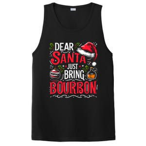 Dear Santa Just Bring Bourbon Christmas Pajamas PosiCharge Competitor Tank