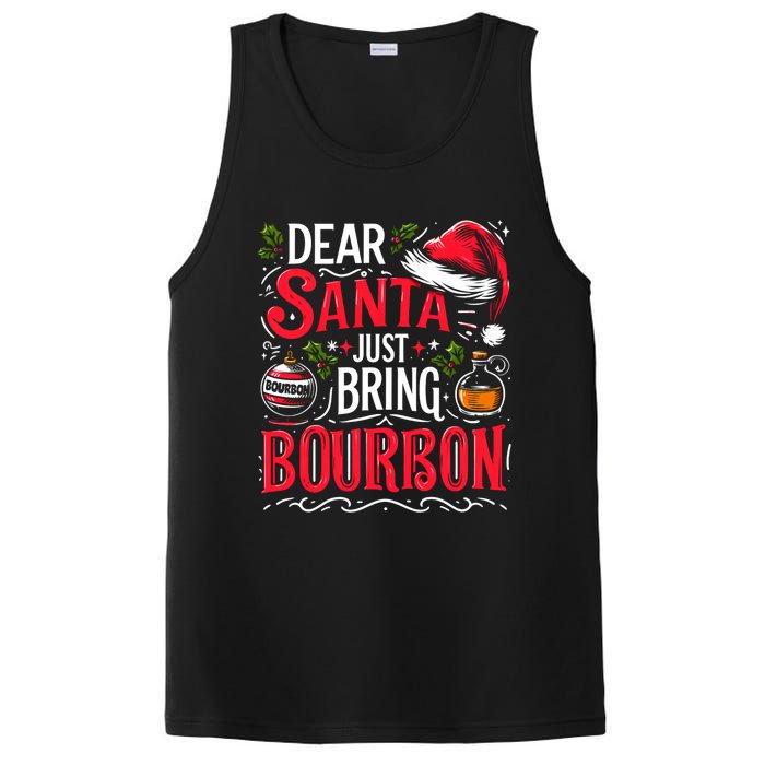 Dear Santa Just Bring Bourbon Christmas Pajamas PosiCharge Competitor Tank