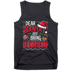 Dear Santa Just Bring Bourbon Christmas Pajamas Tank Top