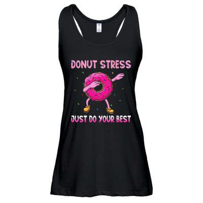 Donut Stress Just Do Your Best Teachers Testing Day Ladies Essential Flowy Tank