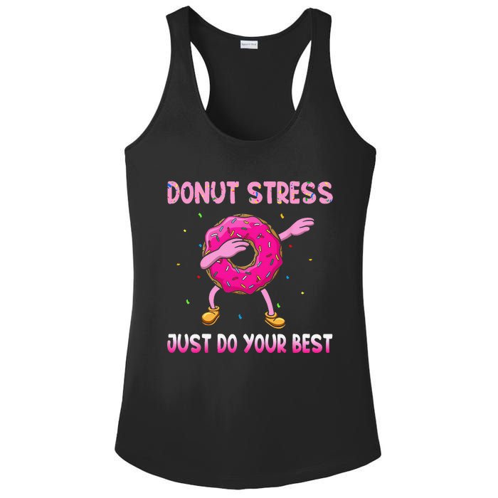 Donut Stress Just Do Your Best Teachers Testing Day Ladies PosiCharge Competitor Racerback Tank