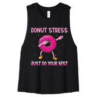 Donut Stress Just Do Your Best Teachers Testing Day Women's Racerback Cropped Tank