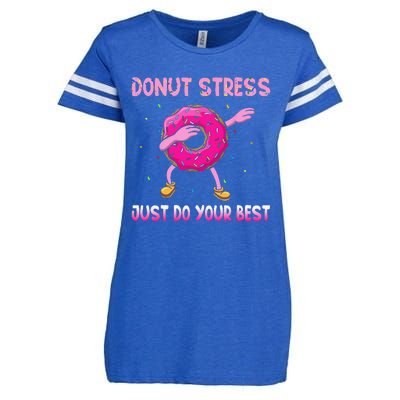 Donut Stress Just Do Your Best Teachers Testing Day Enza Ladies Jersey Football T-Shirt