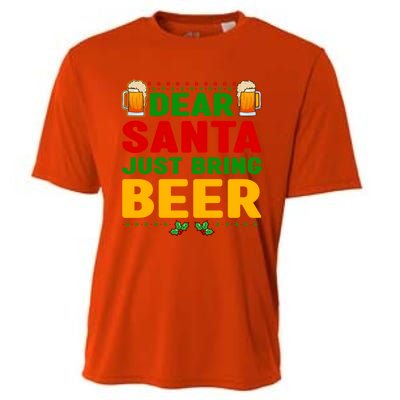 Dear Santa Just Bring Beer Great Gift Cooling Performance Crew T-Shirt