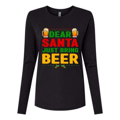 Dear Santa Just Bring Beer Great Gift Womens Cotton Relaxed Long Sleeve T-Shirt