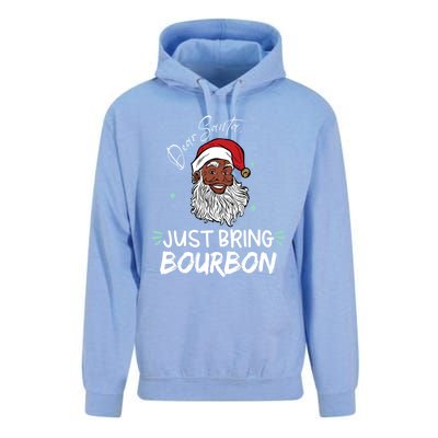 Dear Santa Just Bring Bourbon Funny Black Christmas Santa Cool Gift Unisex Surf Hoodie